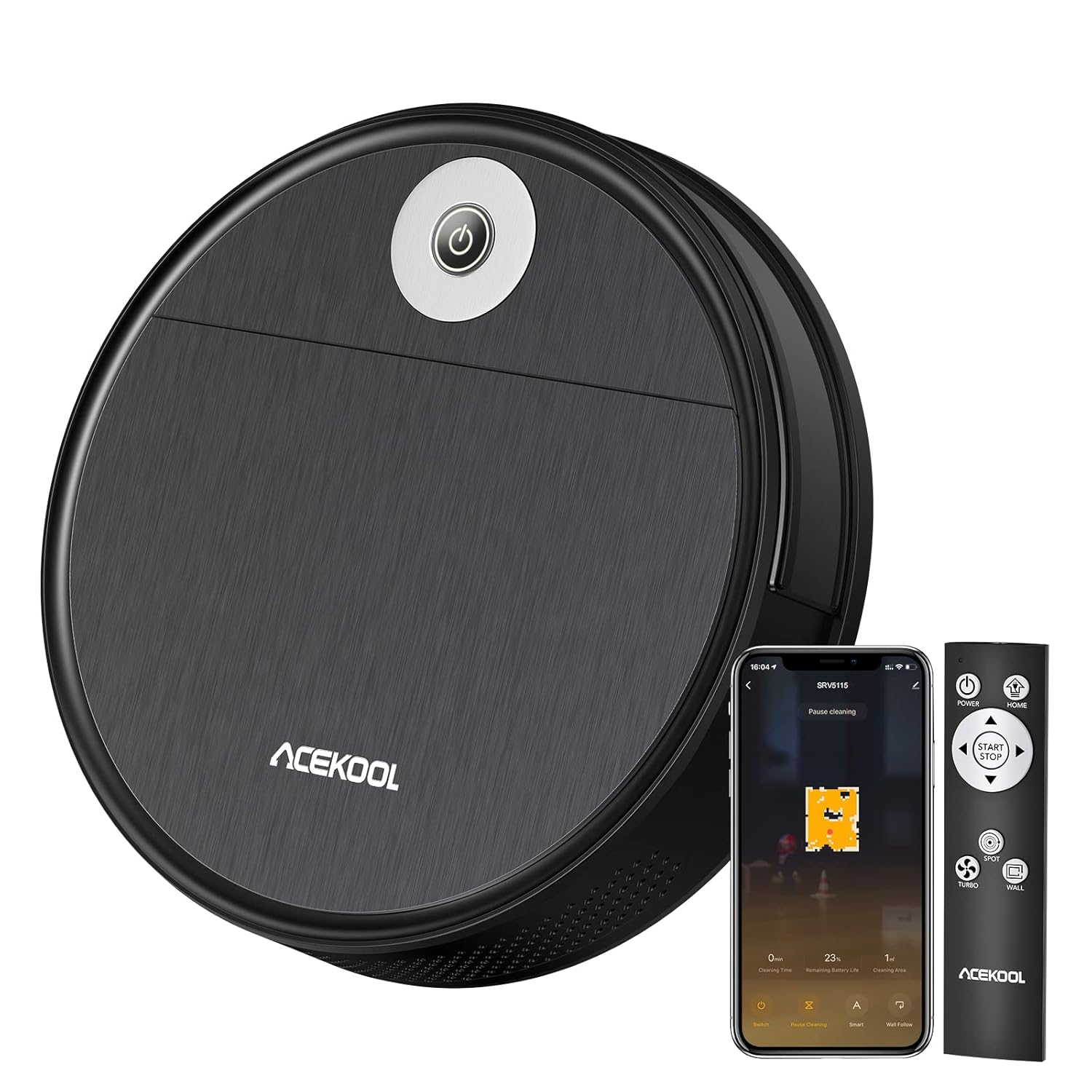 Robot Vacuum Cleaner, 1700pa Suction, 170min Runtime W8404