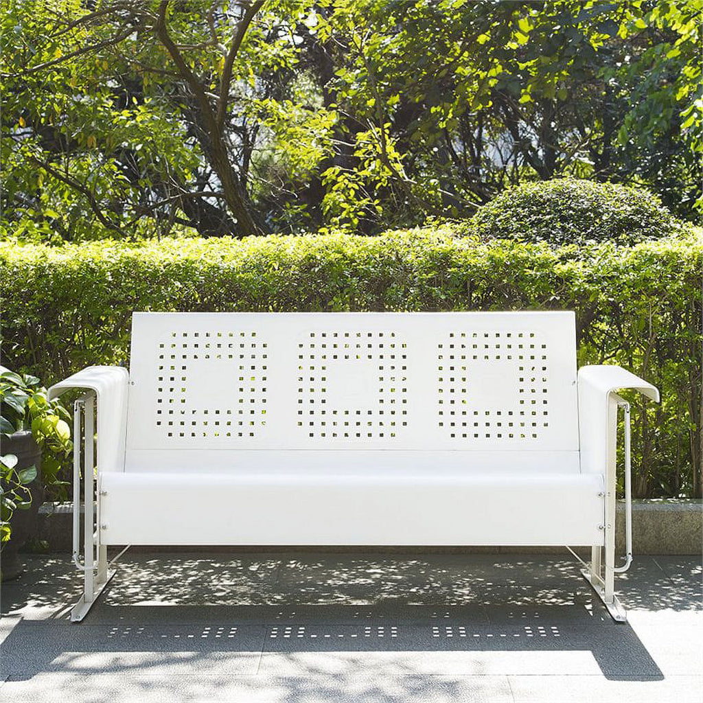 White Metal Gliding Patio Sofa M874