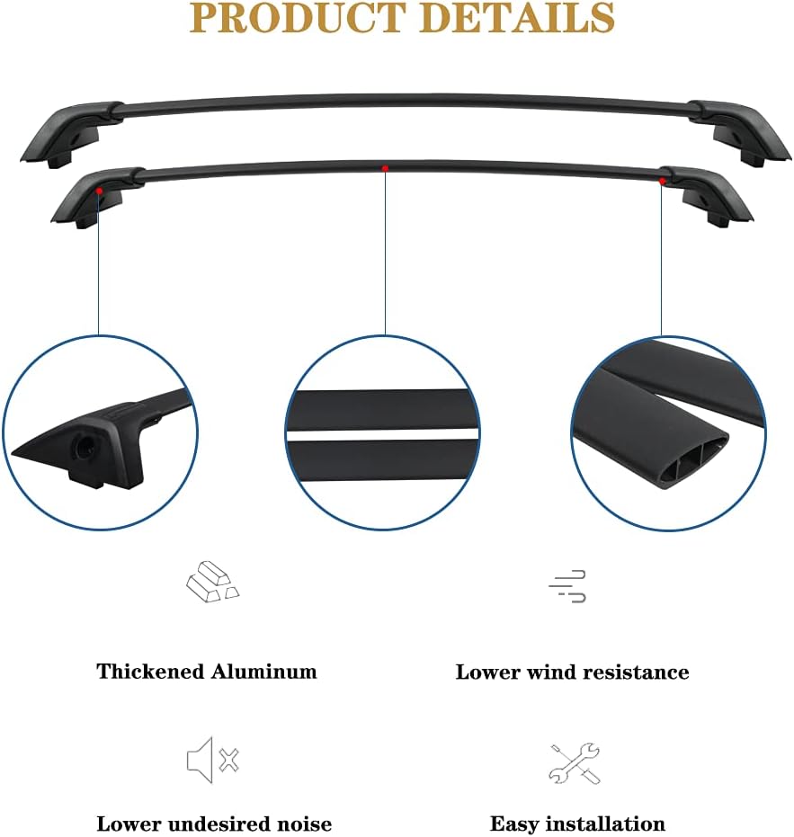 Roof Rack Cross Bars Aluminum Black K196101