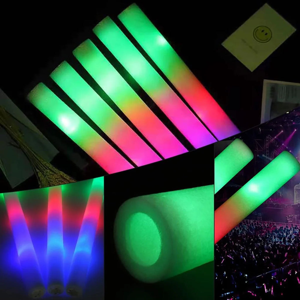 100 PCS Multicolored LED Foam Glow Sticks O41071