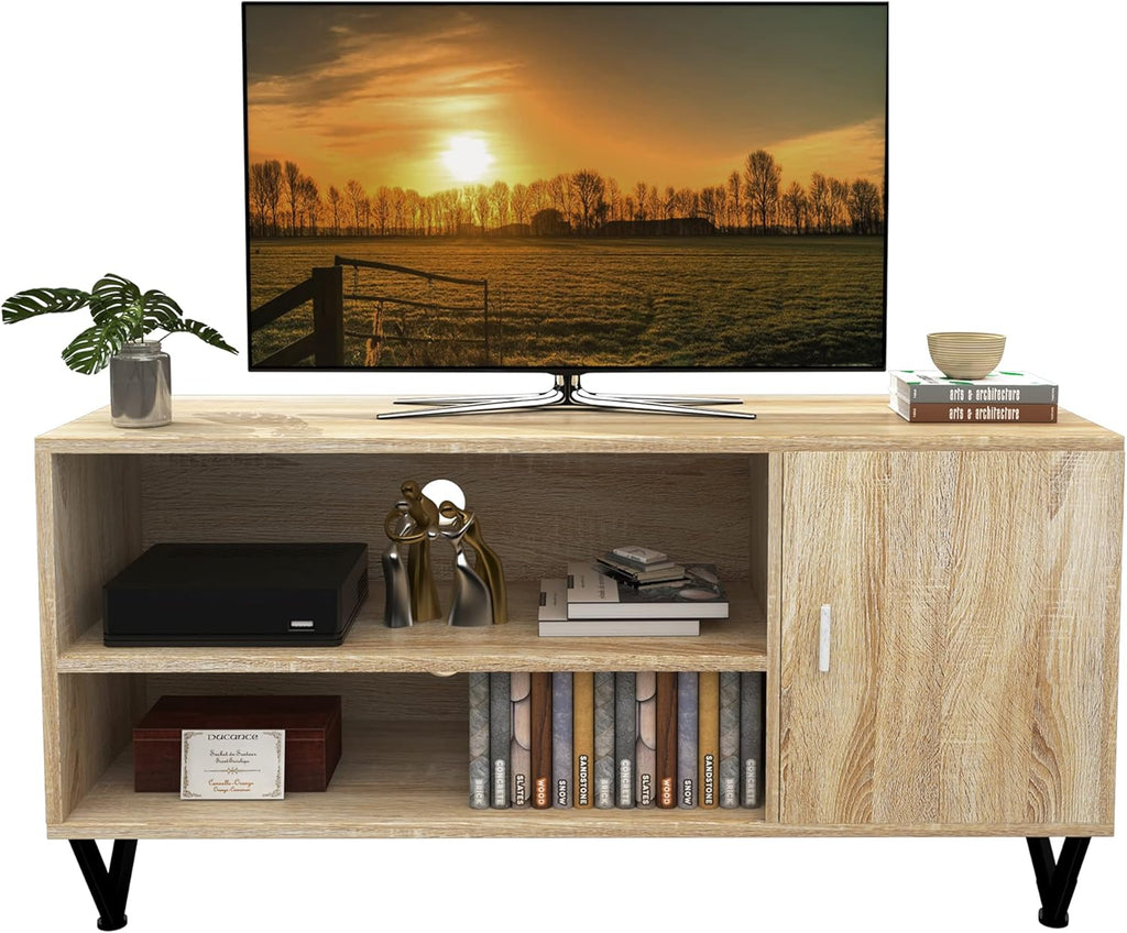 Rustic Brown Retro TV Console Media Cabinet with Storage K524635