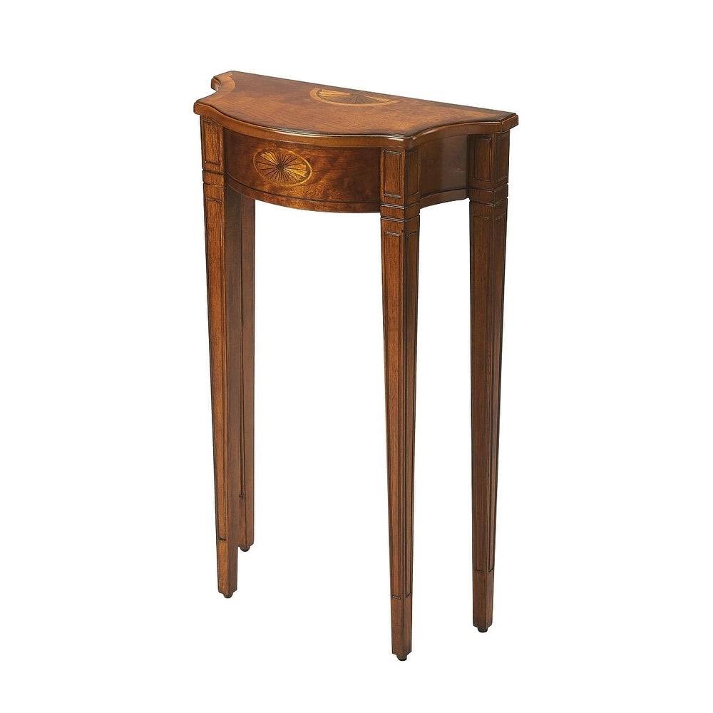 Olive Ash Burl Demilune Console Table F266403