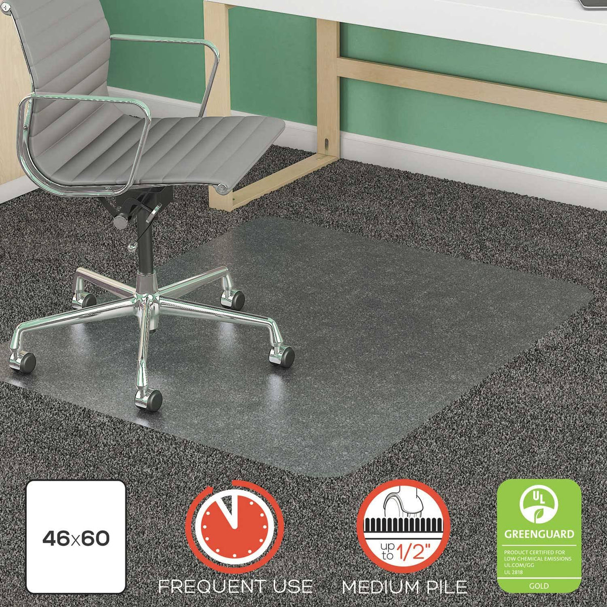 Clear Rectangle Chair Mat for Med Pile Carpet P72413