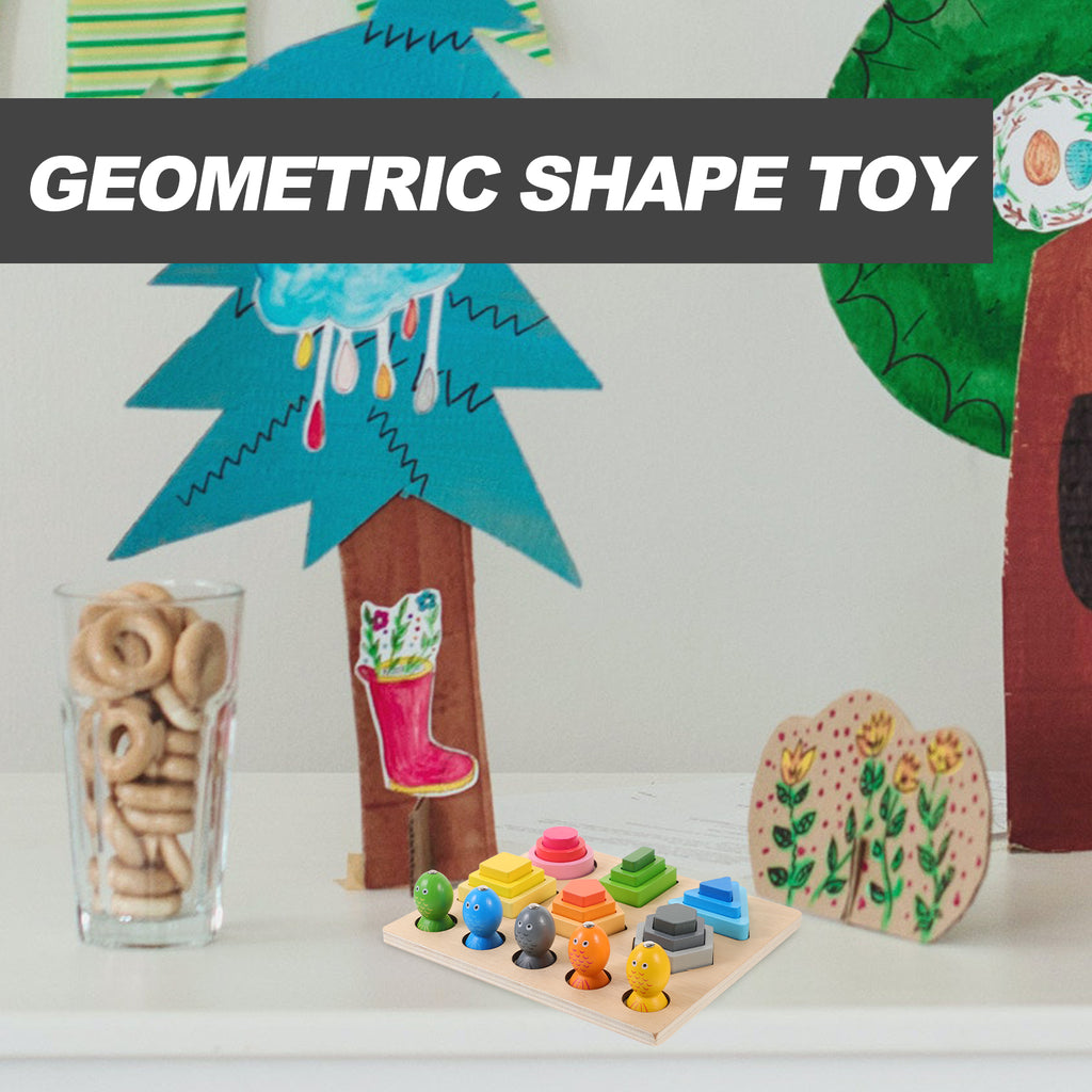 Wooden Shape Puzzle Color Sorting Block Playset L8819