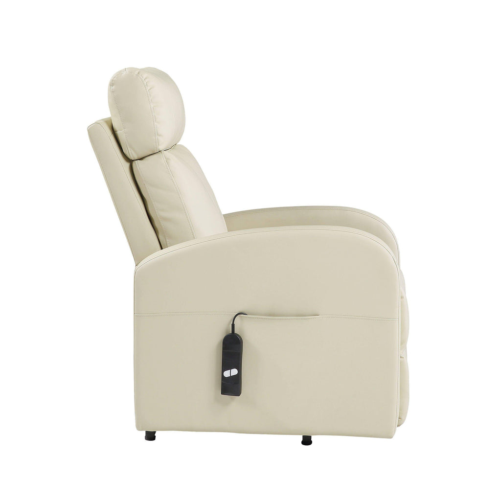 Beige PU Power Lift Recliner A32220