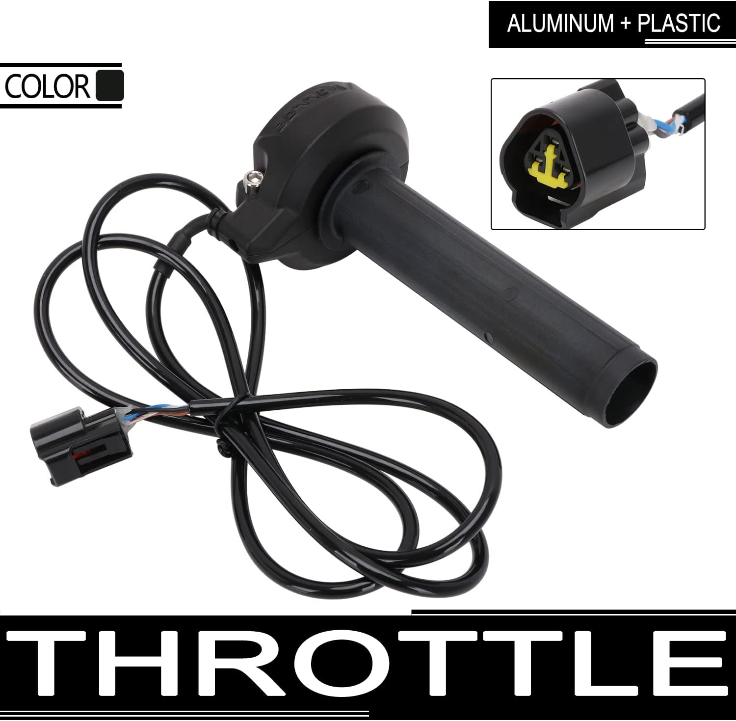 Aluminum + Plastic Motorcycle Throttle Grip U65392