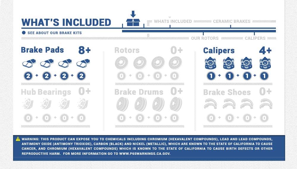 Red Calipers with Ceramic Brake Pads and Hardware Kit J390489