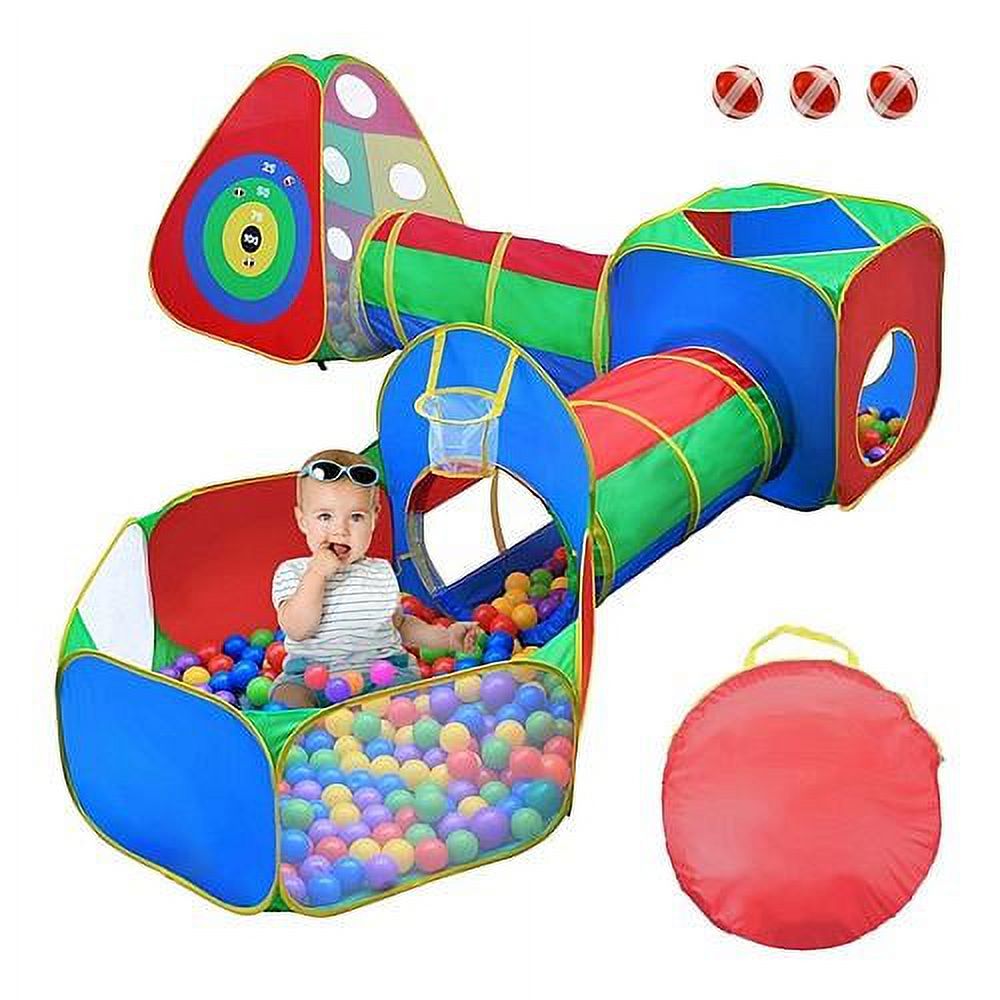 5Pcs Kids Ball Pit Tents Pop Up Playhouse with 2 Crawl Tunnel & 2 Tent S5678