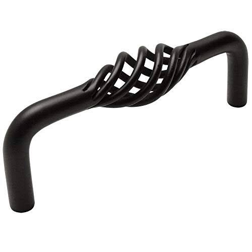 Flat Black 25 Pack Cabinet Handle Pull 3-3/4 inch Hole Centers C383