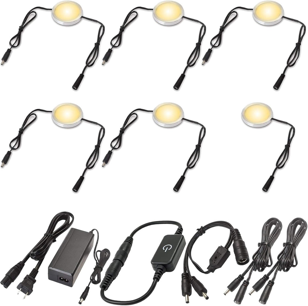 Under Cabinet LED Lighting Kit, Touch Dimmable, 12 Lights, Warm White M453