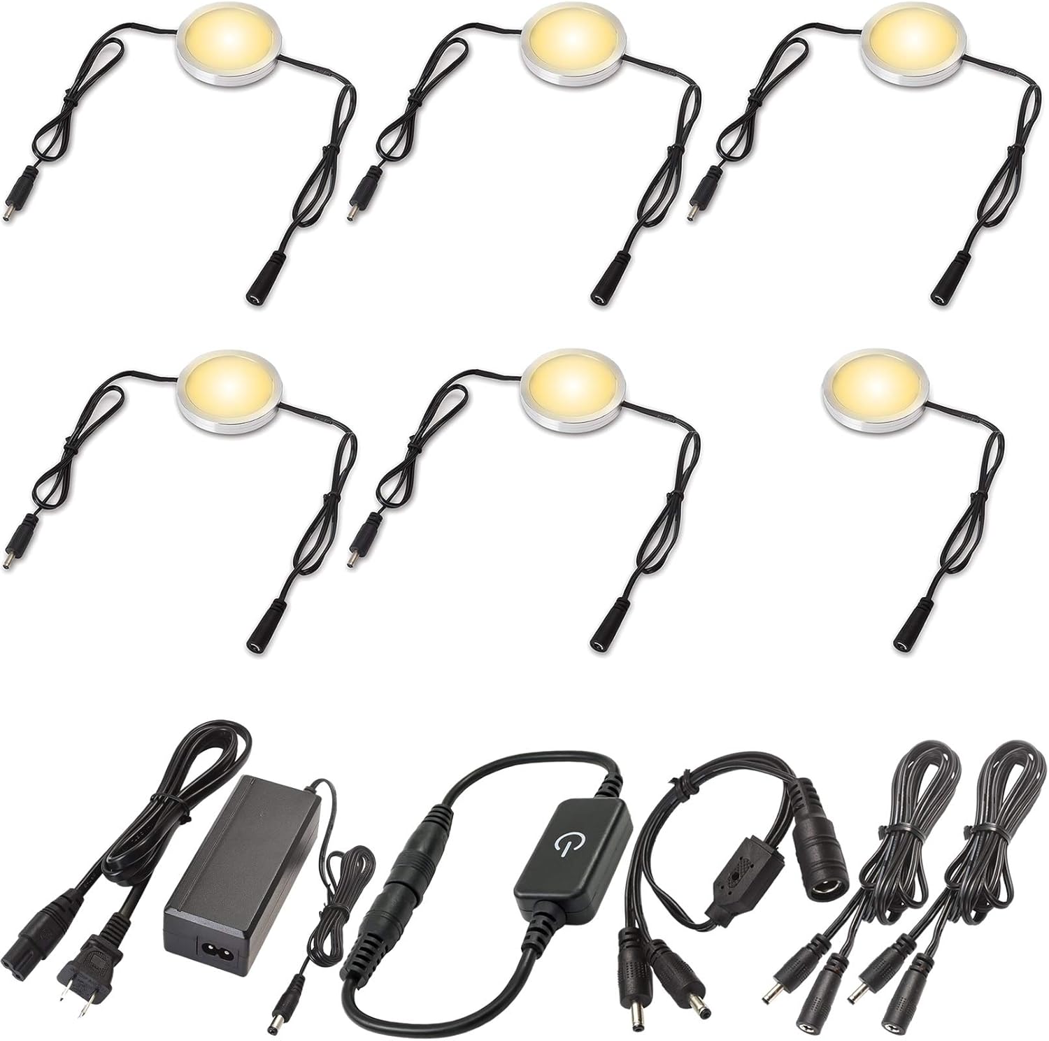 Under Cabinet LED Lighting Kit, Touch Dimmable, 12 Lights, Warm White M453